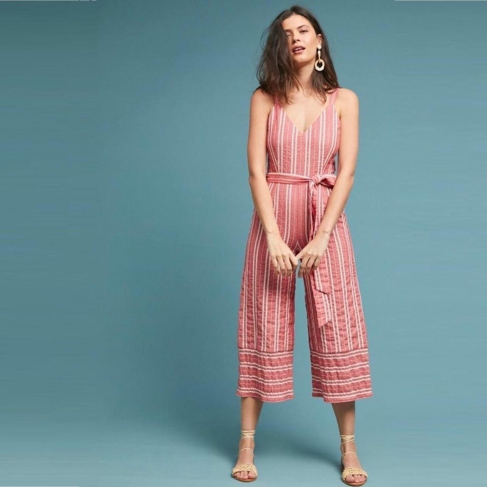 ETT:TWA by Anthropologie Robin Striped Wide-Leg Jumpsuit size Small